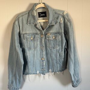 Denim Jacket with Distressed Details